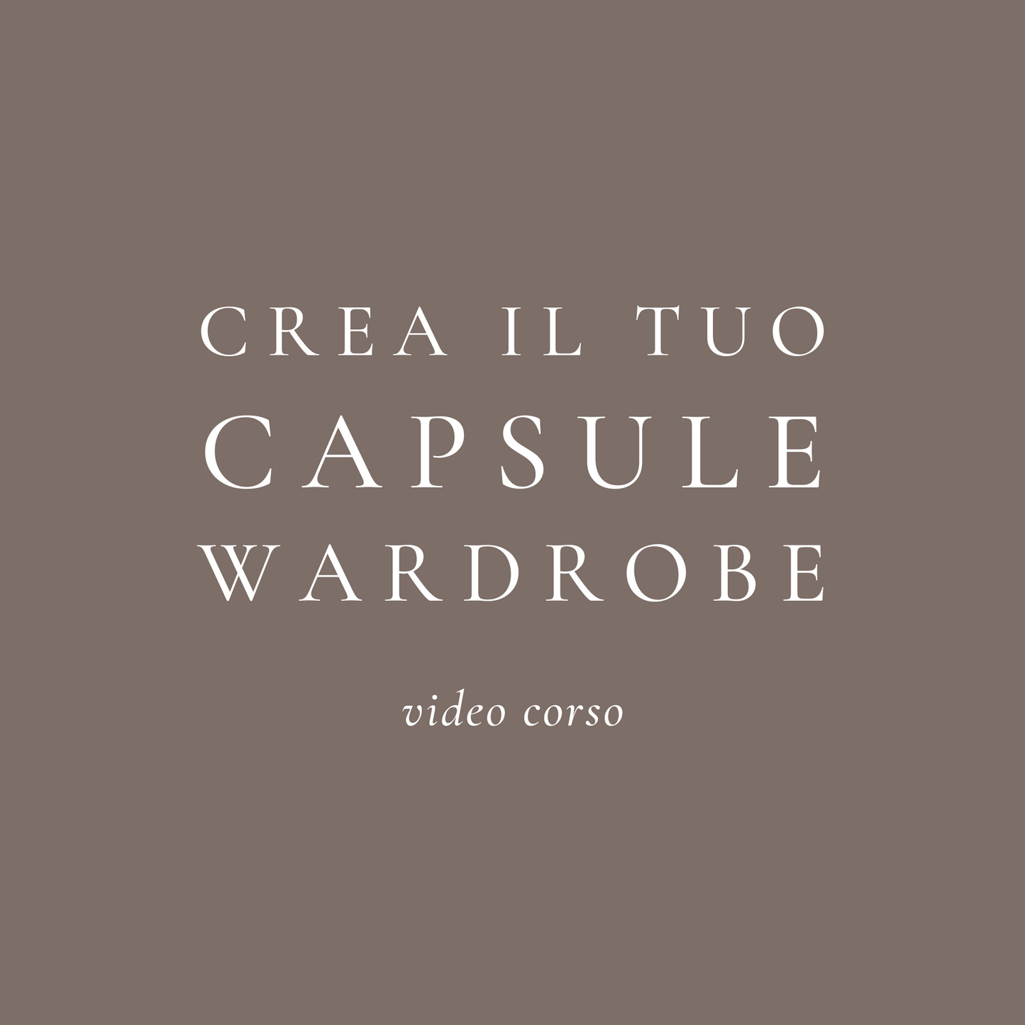 VIDEOCORSO CAPSULE WARDROBE